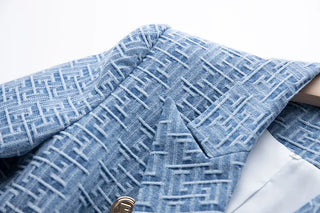 Geometric Pattern Denim Jackets