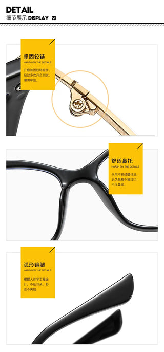 Anti Blue Light Blocking Cat Eye Oculos Mujer Glass Women Fashion Luxury Designer Optical TR90 Eyeglasses Frame Classic Eyewear