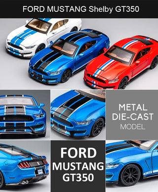 1:32 High Simulation Supercar Ford Mustang Shelby GT350 Car Model Alloy Pull Back Kid Toy Car 4 Open Door Children's Gifts GT500