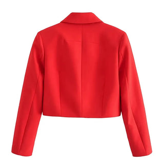 TRAF Cropped Jacket Woman Office Wear