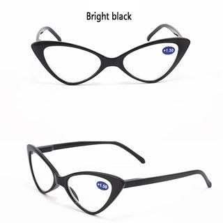 Women Cat Eye Reading Glasses Anti Blue Light Magnifying Computer Glasses Clear Lens Black Leopard Frame Plus Reading Glasses