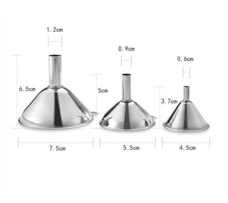 Stainless Steel Funnel Three-piece Set  Mini Funnel Oil Spill Wine Spill Tool Liquid Dispenser Kitchen Funnel Set  Entonnoir