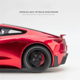 1:24 Tesla Roadster Alloy Sports Car Model Diecasts Metal Toy Vehicles Car Model Simulation Sound and Light Collection Kids Gift