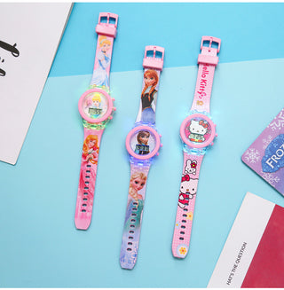 Disney Kid Cartoon Glowing Watch Marvel Spider-Man Boy Unicorn Princess Elsa Flash Electronic Digital Student Toy Clock Relogio