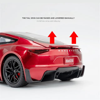 1:24 Tesla Roadster Alloy Sports Car Model Diecasts Metal Toy Vehicles Car Model Simulation Sound and Light Collection Kids Gift