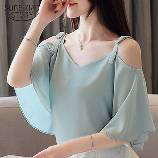 2023 Womens Sleeve Butterfly Sleeve Chiffon