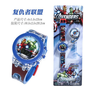 Disney Kid Cartoon Glowing Watch Marvel Spider-Man Boy Unicorn Princess Elsa Flash Electronic Digital Student Toy Clock Relogio