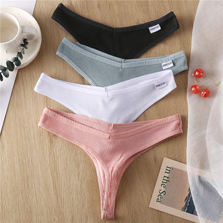 3Pcs/Set Women Cotton Thongs Panties Sexy Low Waist G-String Briefs Ladies lringerie.