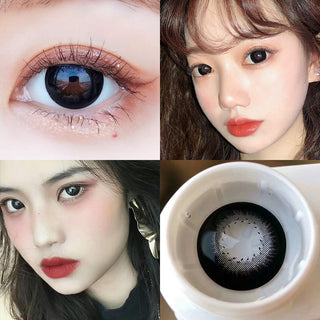 OVOLOOK-2pcs/Pair Contact Lenses Free Shipping Big Black Lenses Comestic Eye Color Lens 14.5mm Alodia Store