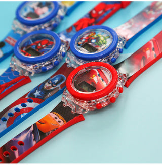 Disney Kid Cartoon Glowing Watch Marvel Spider-Man Boy Unicorn Princess Elsa Flash Electronic Digital Student Toy Clock Relogio