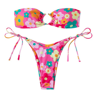 Sexy Floral Bikini Women Pink2 Pieces