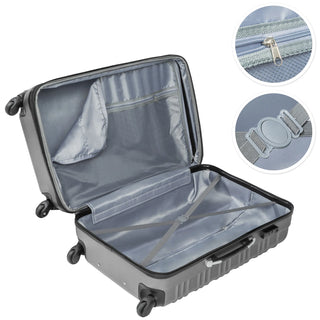 Tectake set of 4 gray ABS suitcases-ultralight travel suitcases,