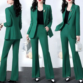 New Fashion Blazer Coat Trousers Two Piece Women's Elegant Casual Suit Jacket Pants Set