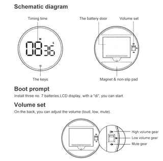 Magnetic Kitchen Timer Digital Timer Manual Countdown Alarm Clock Mechanical Cooking Timer Cooking Shower Study Stopwatch New