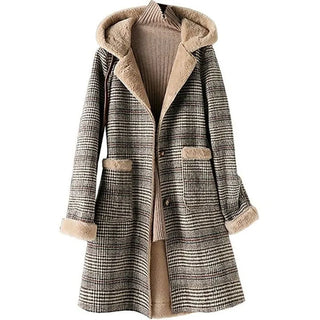 Thick Keep Warm Jacket Medium Long Hooded Wooden Coat