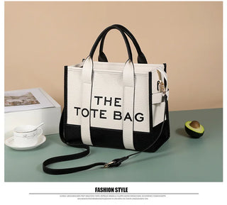 Women's Tote Bag 2024 New Leather Letters Shoulder