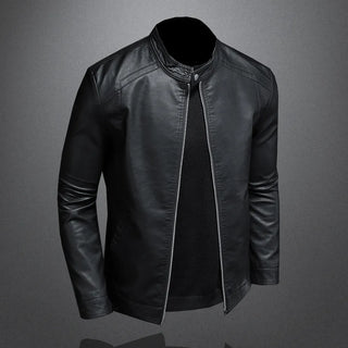 Mens Moto Biker Leather Coat