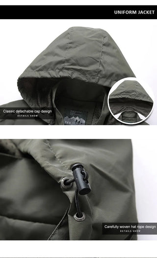 Men Hooded Raincoat Winter Waterproof Skin Kit