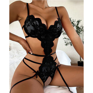 Bodysuit Exotic Porn Outfit Women Sexy Lingerie Lace Babydoll Chemise Dress Erotic Underwear Bra Open Crotch Porno Costumes