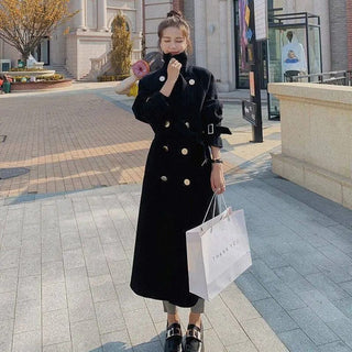 Hepburn Long Red Overcoat Jacket Alodia Store
