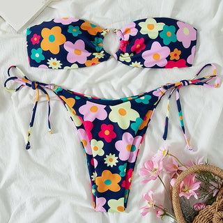 Sexy Floral Bikini Women Pink2 Pieces