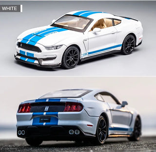 1:32 High Simulation Supercar Ford Mustang Shelby GT350 Car Model Alloy Pull Back Kid Toy Car 4 Open Door Children's Gifts GT500