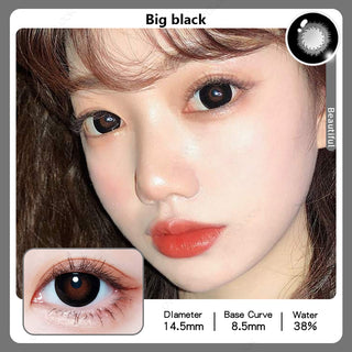 OVOLOOK-2pcs/Pair Contact Lenses Free Shipping Big Black Lenses for Eyes Beauty Pupils Comestic Eye Color Lens 14.5mm Yearly