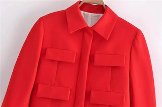 TRAF Cropped Jacket Woman Office Wear