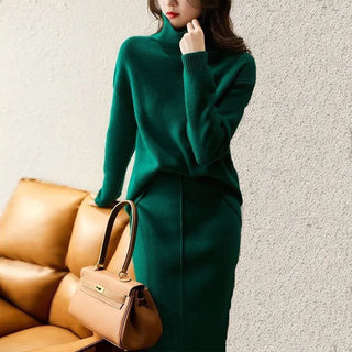 Autumn Knitted suit Korean with skirt two piece skirt set winter2 piece outfit Sweater 2023