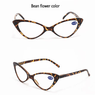 Women Cat Eye Reading Glasses Anti Blue Light Magnifying Computer Glasses Clear Lens Black Leopard Frame Plus Reading Glasses