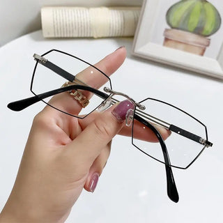 Anti-Blue Light Reading Glasses Metal High Definition Frame Eye Protection Ultra Light Office Eyeglasses Eyewear For Men Women