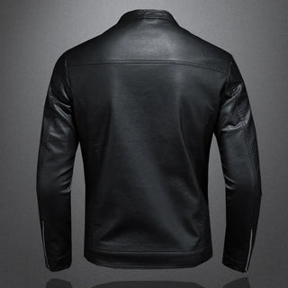 Mens Moto Biker Leather Coat