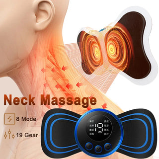 Electric EMS Neck Massager Mini Cervical Back Muscle Pain Relief Patch Stimulator Massageador Mat Portable Gel Pad Stickers Slim