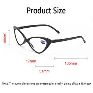 Women Cat Eye Reading Glasses Anti Blue Light Magnifying Computer Glasses Clear Lens Black Leopard Frame Plus Reading Glasses