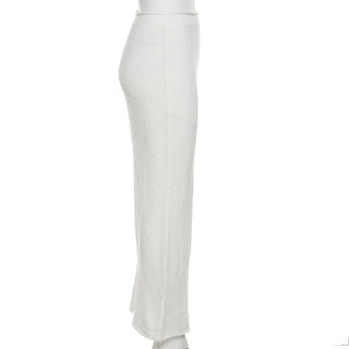 Summer Sexy Low Waist Slim Knitted Solid Skirt Set Long Sleeve