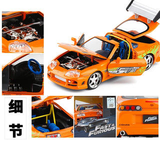 Fast and Furious Brian’s 1995 Toyota Supra High Simulation Diecast Metal Alloy Model Car kids Toy Gift Collection J187