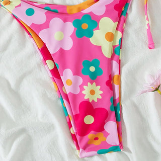 Sexy Floral Bikini Women Pink2 Pieces