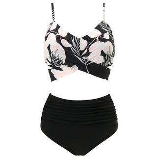 High Waist  Sexy Bikini Set Swimsuit Floral Beachwear V-Neck Bathing Suits Female