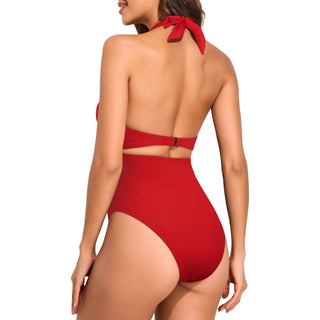 2024 Sexy Halter Cut Out One Piece Swimsuit Women