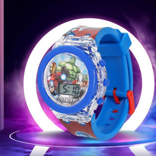 Disney Kid Cartoon Glowing Watch Marvel Spider-Man Boy Unicorn Princess Elsa Flash Electronic Digital Student Toy Clock Relogio