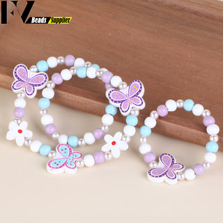 33 Style Colorful Wooden Cute Animal Flower Cartoon Children's Necklace Bracelet Girl's Child Jewelry Kids Toys Birthday Gifts