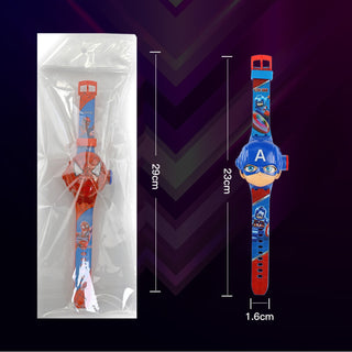 Disney Kid Cartoon Cool Ptojectio Watch Marvel Spider-Man Boy Unicorn Princess Elsa Flash Electronic Digital Student Toy Clock