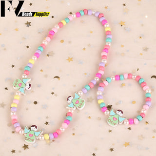 33 Style Colorful Wooden Cute Animal Flower Cartoon Children's Necklace Bracelet Girl's Child Jewelry Kids Toys Birthday Gifts