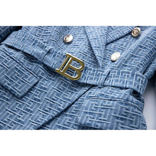 Geometric Pattern Denim Jackets