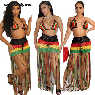 Bodyconclothes Colorful Hand Crochet Two Piece Set