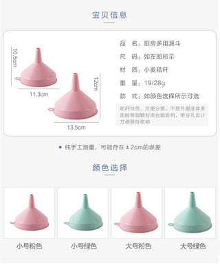 1pc Plastic Funnel Kitchen Oil and Wine Liquid Dispenser Funnel Large Caliber Can Be Hung Funnel Kitchen Tools Funnel