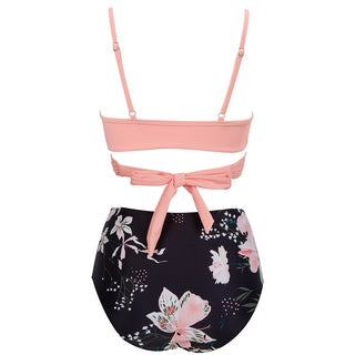 High Waist  Sexy Bikini Set Swimsuit Floral Beachwear V-Neck Bathing Suits Female