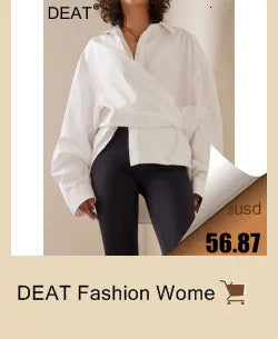 DEAT 2023 Autumn Women's Coat New Fashion Turn-down Collar Solid