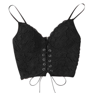 Strap Vest Zip Back Camisole Push Up Bralet