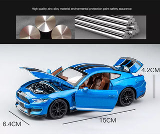 1:32 High Simulation Supercar Ford Mustang Shelby GT350 Car Model Alloy Pull Back Kid Toy Car 4 Open Door Children's Gifts GT500